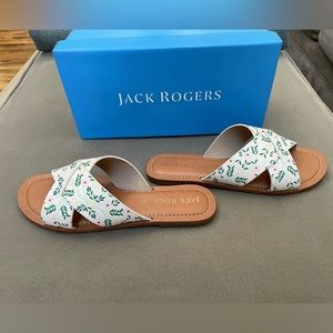 Jack Rogers Slotted Daisy Print Sloan X Band Sandals